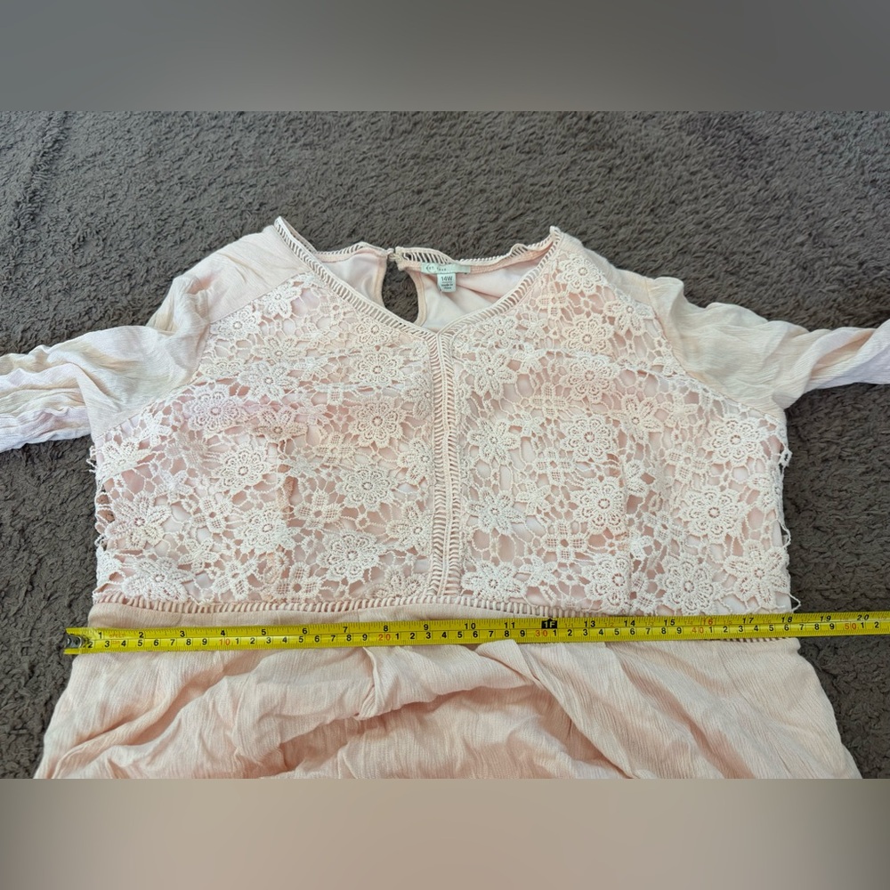 2 FOR $25 EST 1945 Cato First Bloom Dress Bell Sleeve Elegant Peach Pink 14 NEW - Picture 12 of 12